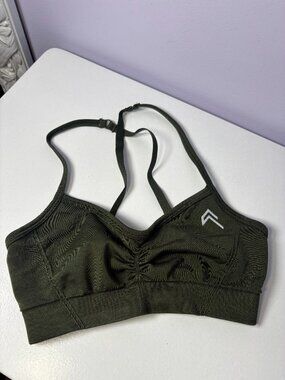 Oneractive EffortlessLift Strappy Athletic Bralette XS Army Green NEW